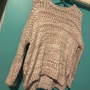 Pink and white sweater